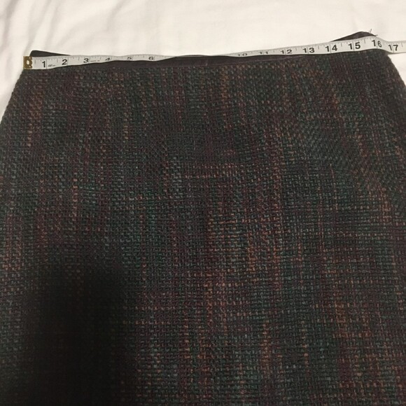 Apostrophe skirt Women 12 purple tweed long WOOL Blend Modesty Career Multicolor - Picture 4 of 5